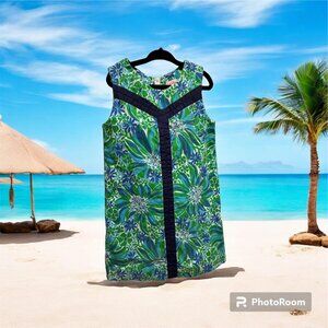 Lilly Pulitzer size 5 blue green floral rare original sleeveless dress for girls